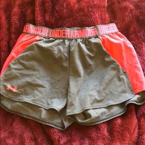 Grey and pink Under Armour shorts